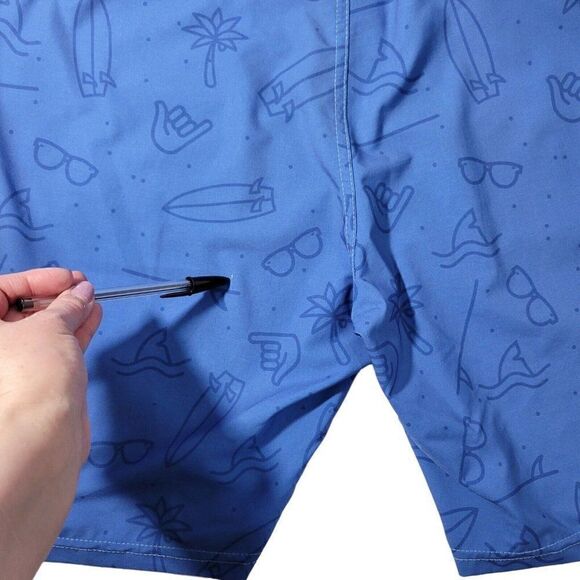 Senor Frogs Board Shorts Swim Trunks Mens Size 36 Blue Tropical Vacation Beach - Picture 5 of 12